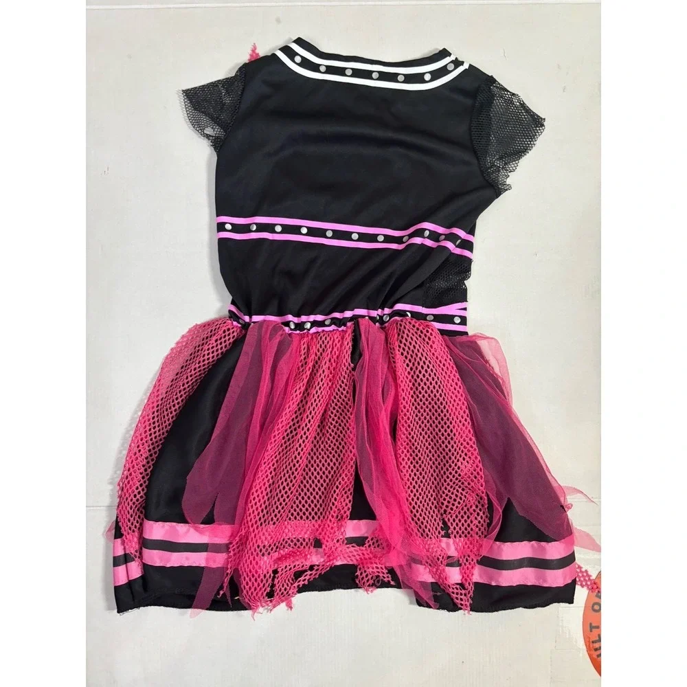 Spirit Chilling Cheerleader Halloween Costume Dress Pink And Black Size L Goth - Picture 5 of 7